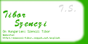 tibor szenczi business card
